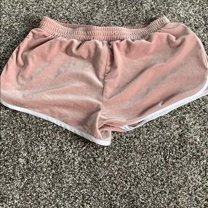 pink forever21 velvet shorts